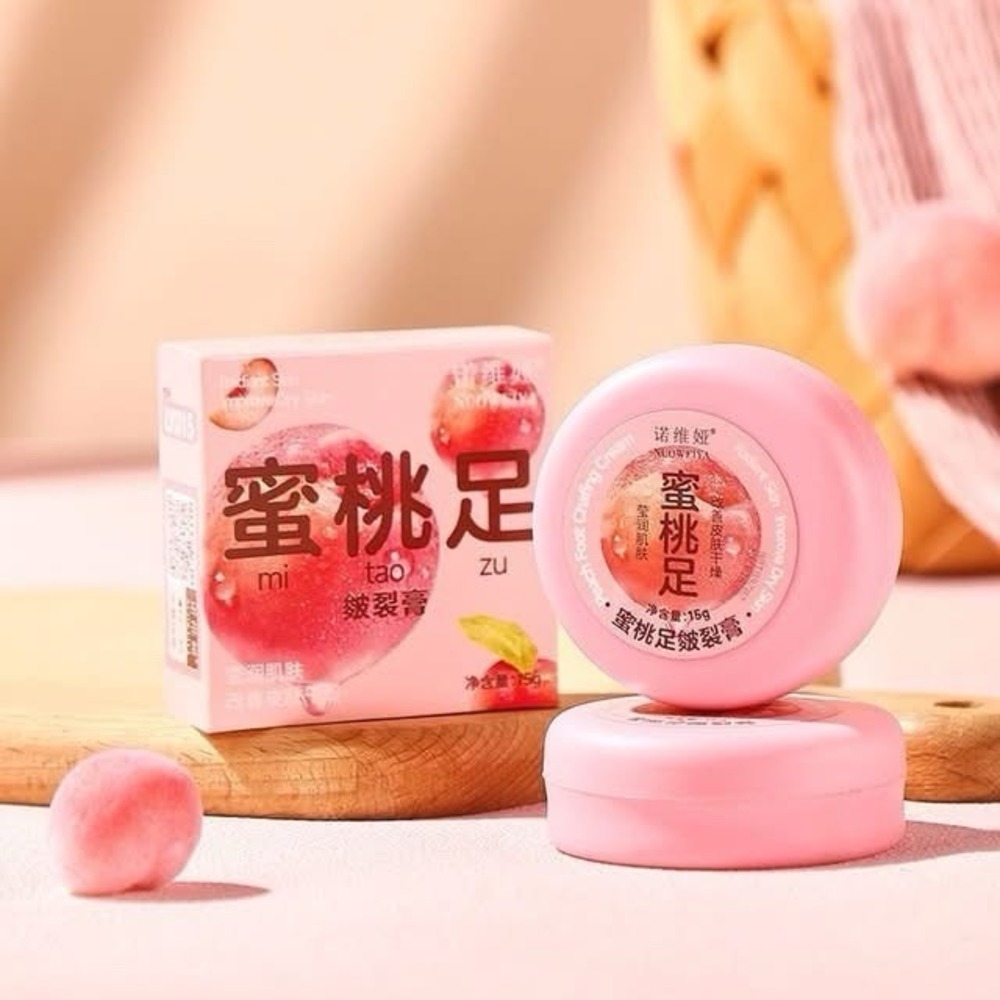 Nuoweiya Peach Foot Chafing Cream 15 g. - 3 Pack, Radiant Skin Improve Dry Skin
